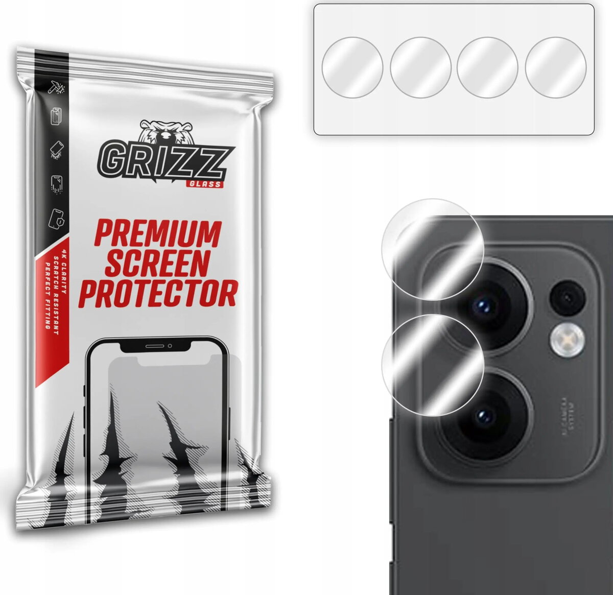 Kamera aizsargstikls GrizzGlass HybridGlass priekš Oppo