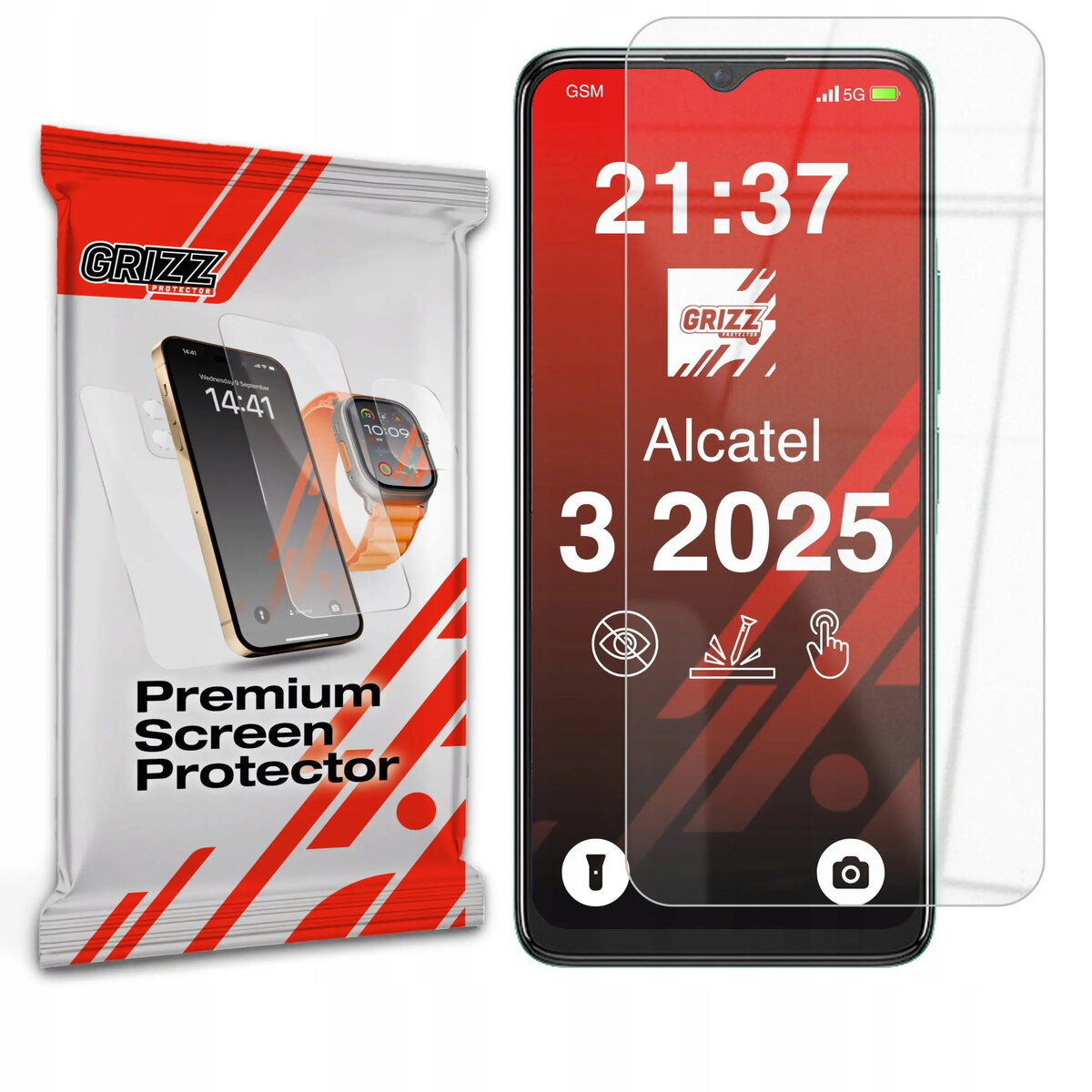 Hibrīda ekrāna aizsargstikls GrizzGlass HybridGlass priekš