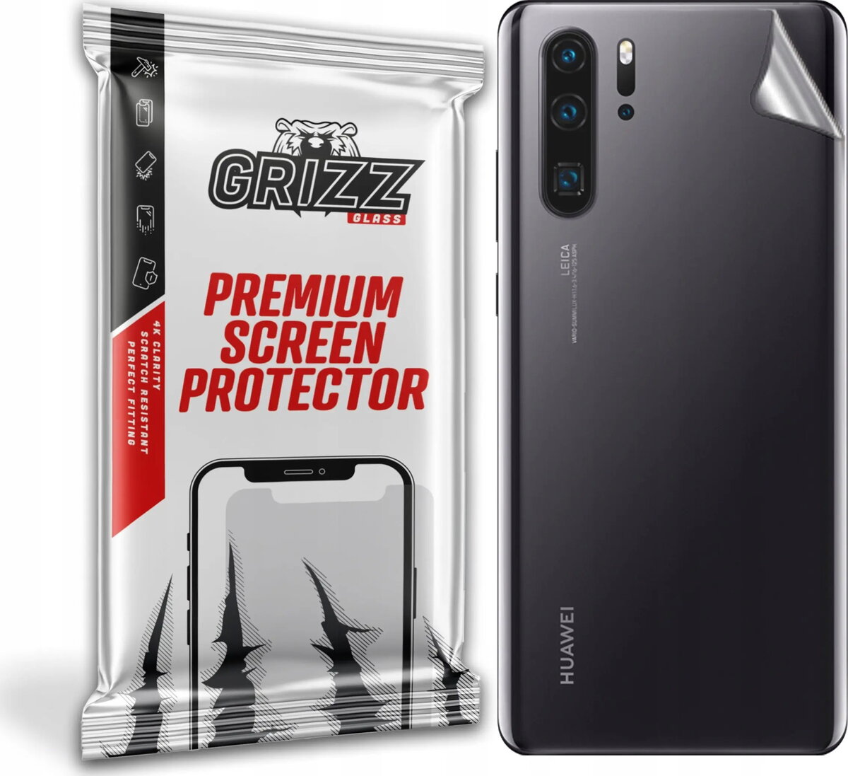 Aizsargstikls aizmugurei GrizzGlass priekš Huawei P30