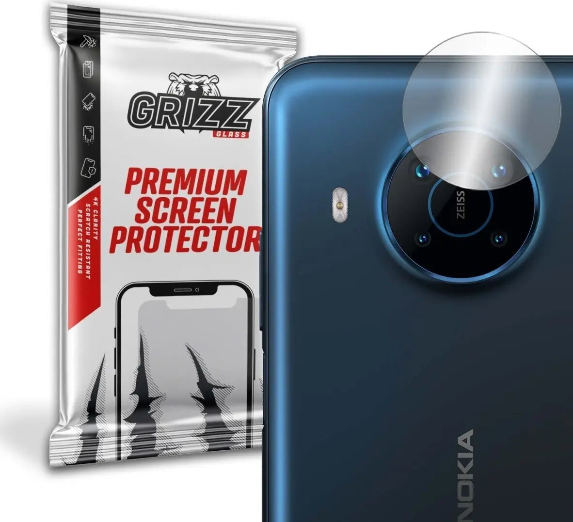 Hibrīda kameru aizsargstikls GrizzGlass priekš Nokia