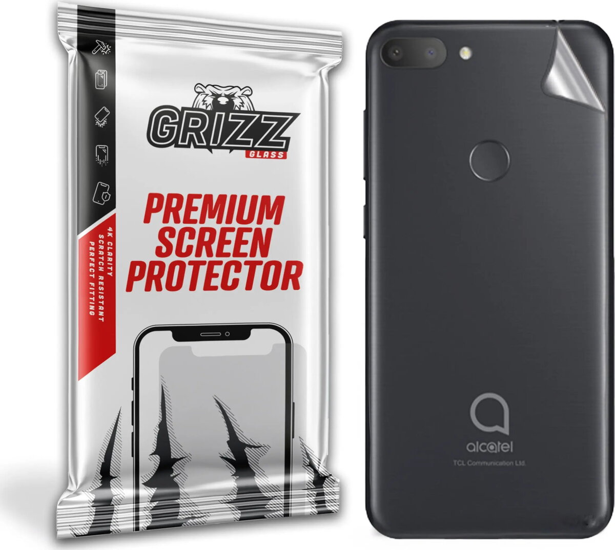 Aizmugures aizsargvālīte GrizzGlass priekš Alcatel 1S