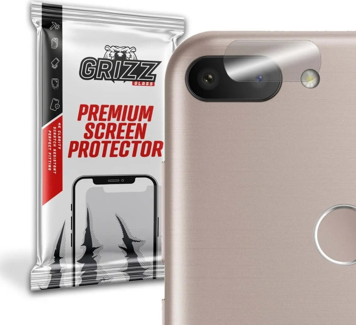 Hibrīda aizsargstikls GrizzGlass kamerai Alcatel 1S