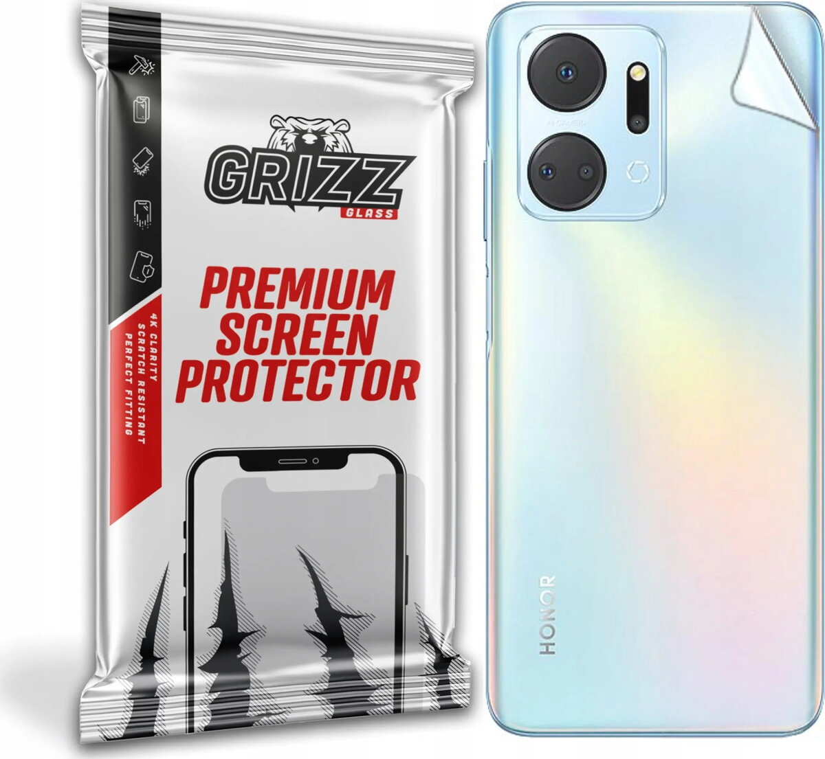 Aizmugurējā aizsargvilna GrizzGlass SatinSkin priekš Honor