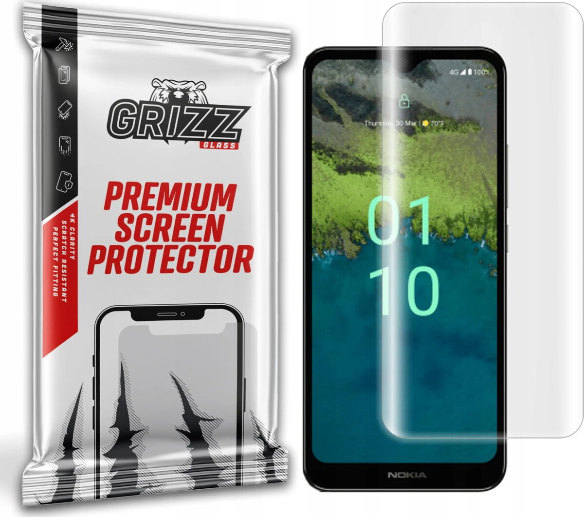 Ekrāna aizsargplēve GrizzGlass Hydrofilm priekš Nokia