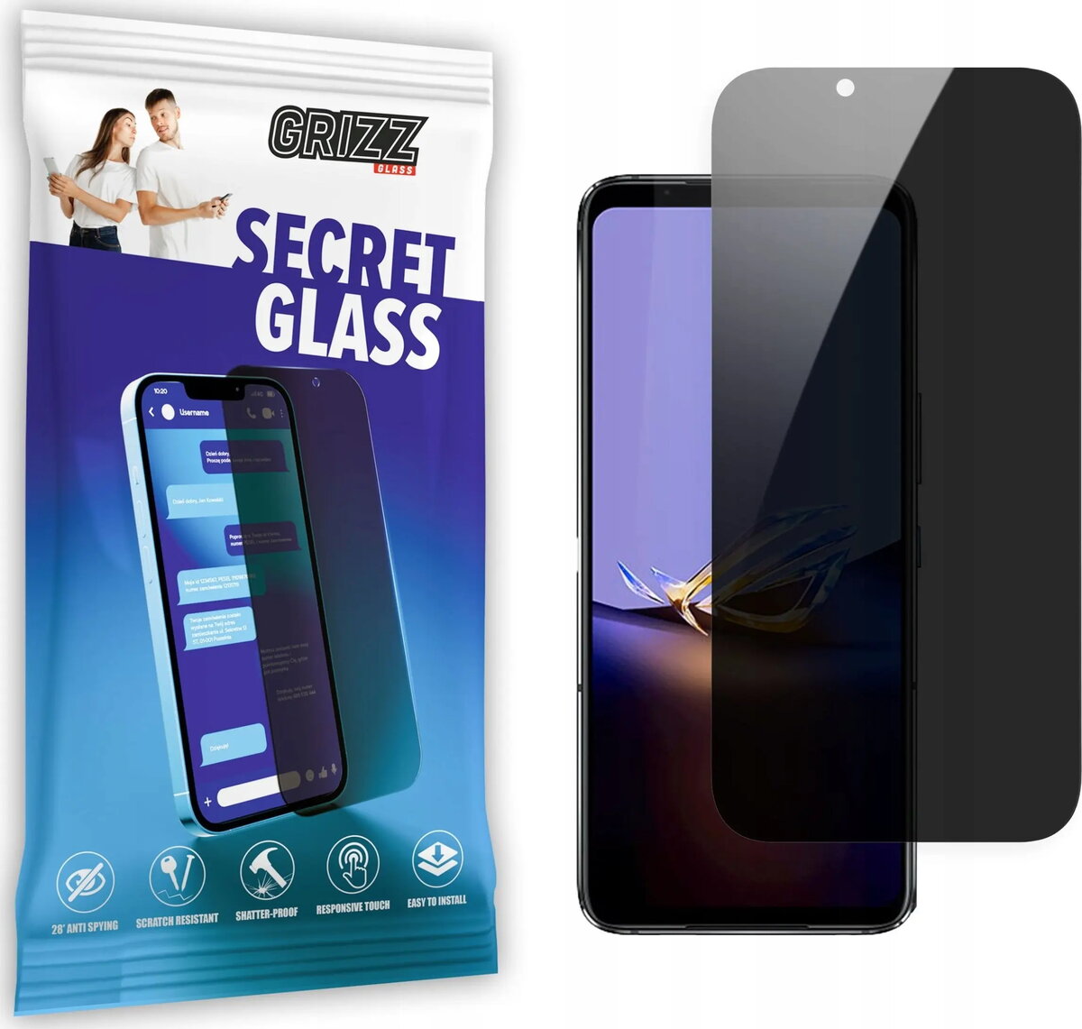 Privātuma aizsargstikls GrizzGlass SecretGlass priekš Asus