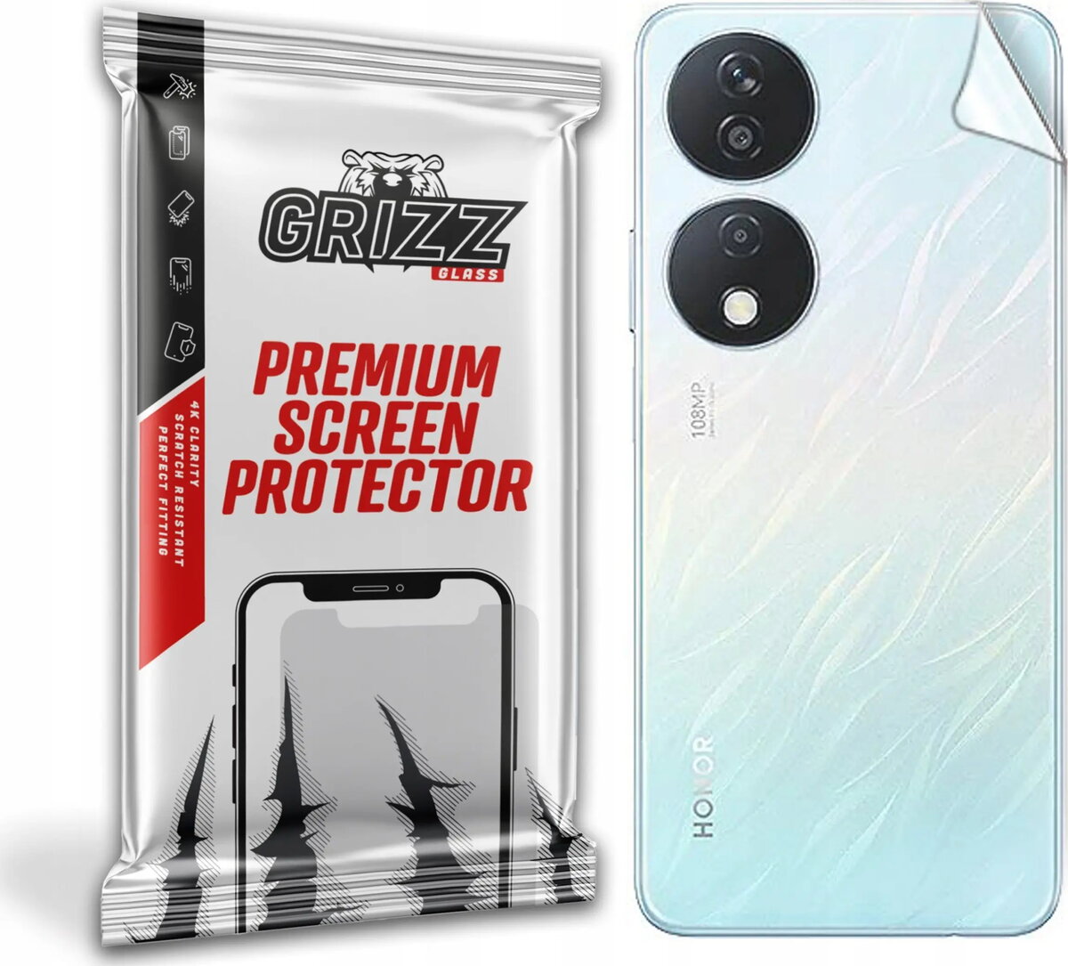 Aizmugures aizsargplēve GrizzGlass SatinSkin priekš Honor