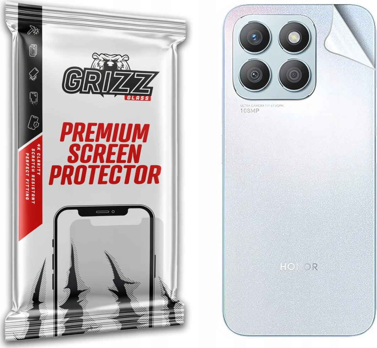 Aizmugures aizsargplēve GrizzGlass SatinSkin priekš Honor