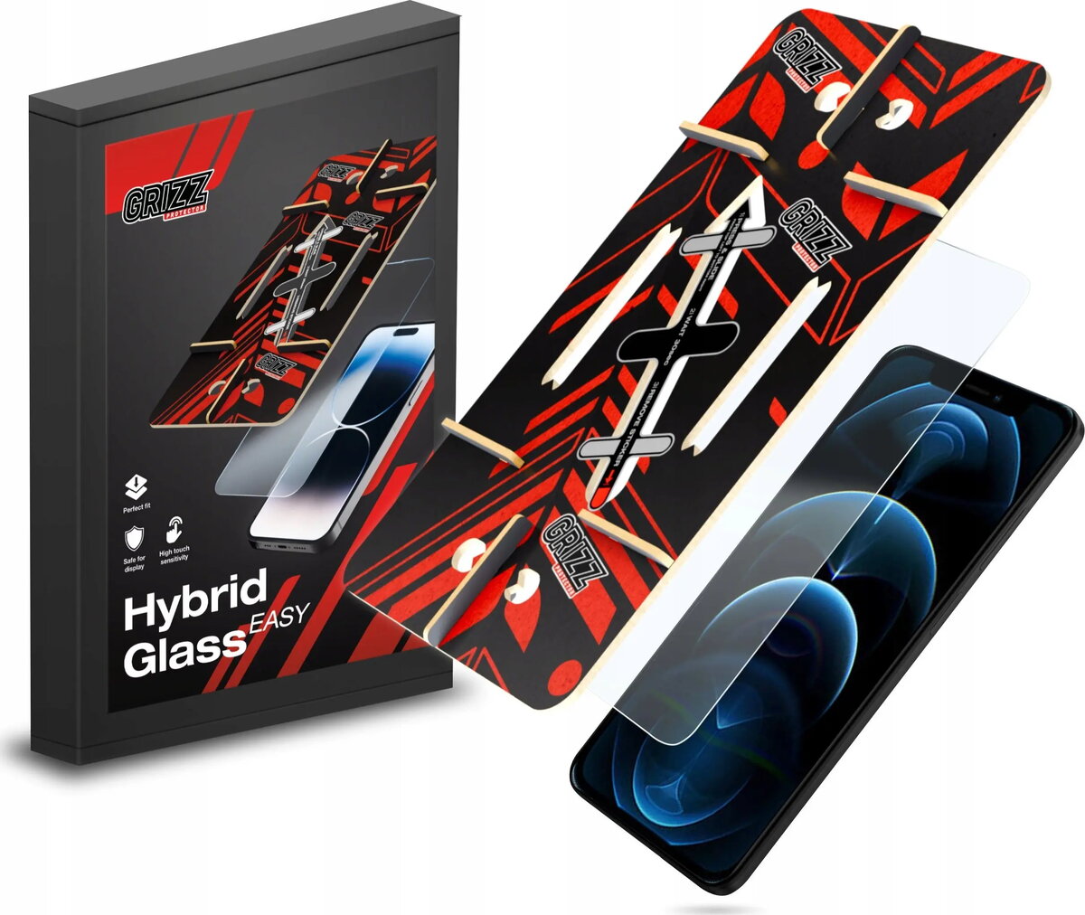 Aizsargstikls GrizzGlass HybridGlass Easy priekš Apple