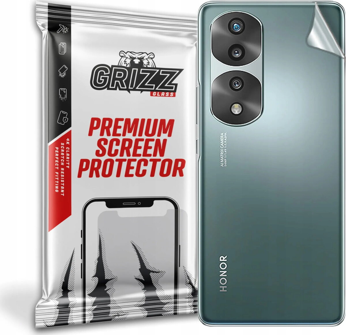 Aizmugures aizsargstikls GrizzGlass priekš Honor 70