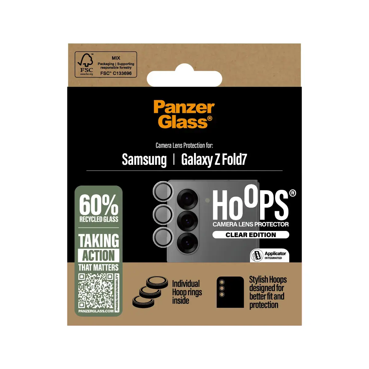 PanzerGlass Hoops защитное стекло для камеры Galaxy Z Fold7 Photo 3