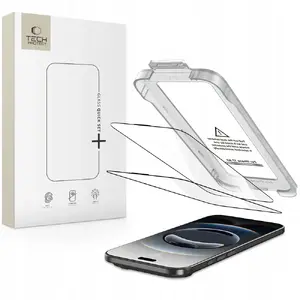 Защитное закалённое стекло Tech‑Protect Quick Set+ 2 шт. для iPhone 17 Air — чёрное
