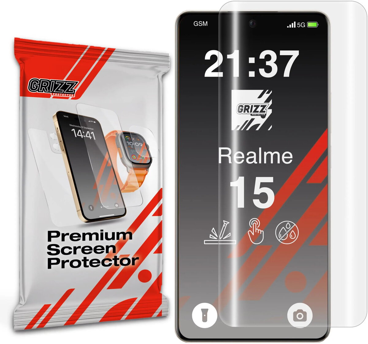 Hidrogēla plēve GrizzGlass Hydrofilm priekš Realme
