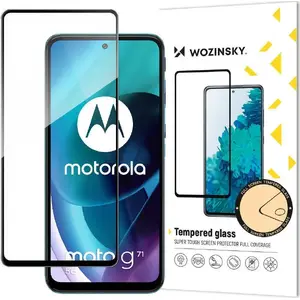 Защитное стекло Wozinsky закаленное Full Glue с рамкой Case Friendly для Motorola Moto G71 5G — черное