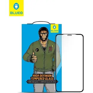 Закалённое стекло Partner Tele.com Mr. Monkey Glass для iPhone 12 / 12 Pro (6,1) — чёрное, 5D Strong HD