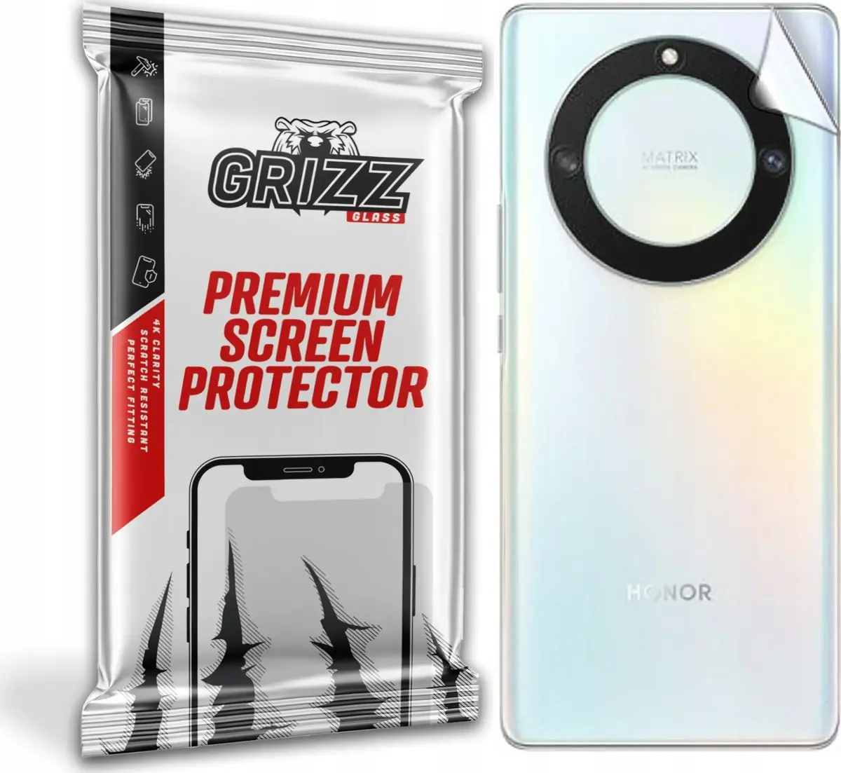 Aizmugures aizsargplēve GrizzGlass priekš Honor X40