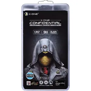Rūdīts privātuma ekrāna aizsargs Partner Tele.com X-ONE Full Cover Extra Strong priekš iPhone 11 (pilns līme) melns