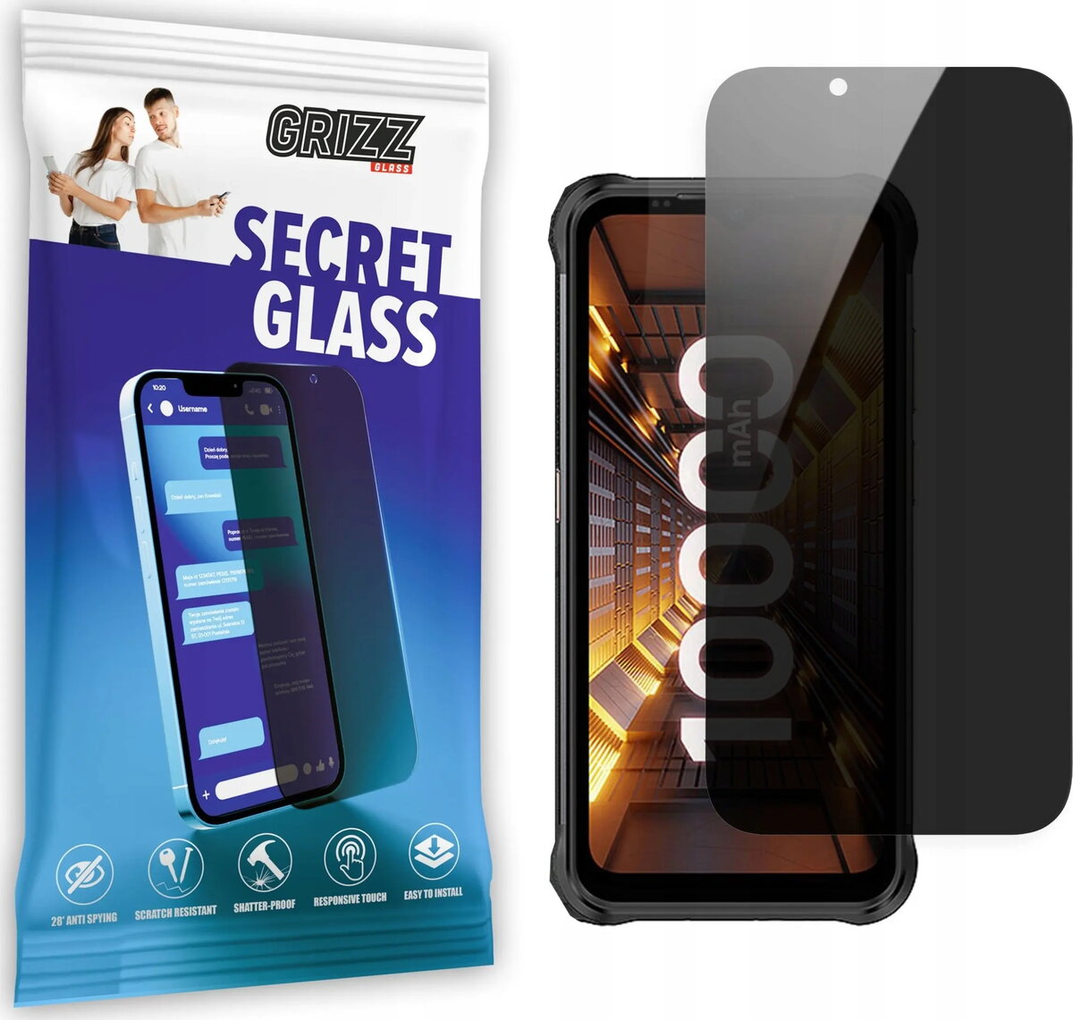 Privātuma aizsargstikls GrizzGlass SecretGlass priekš Ulefone