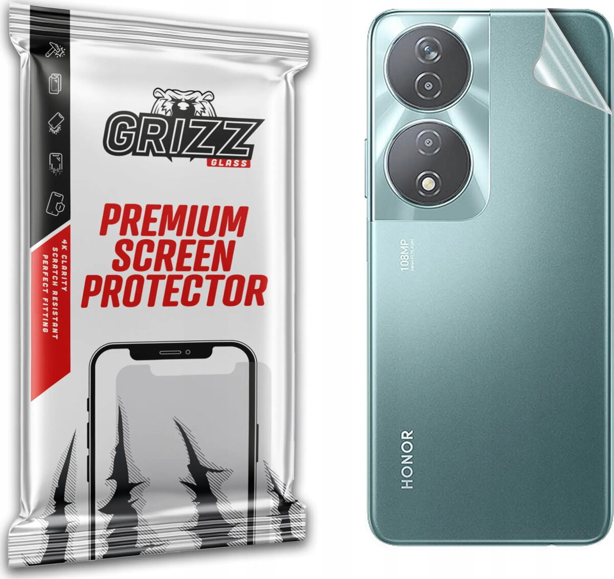 Aizmugures rūdīta aizsargplēve GrizzGlass SatinSkin priekš