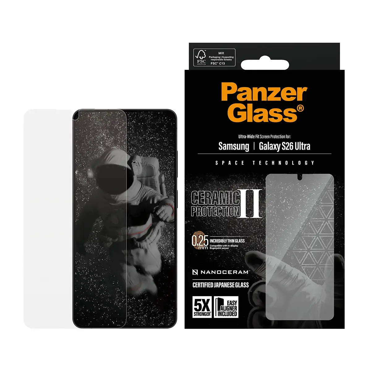 PanzerGlass Ceramic защитное стекло для Samsung Galaxy S26 Ultra Photo 2