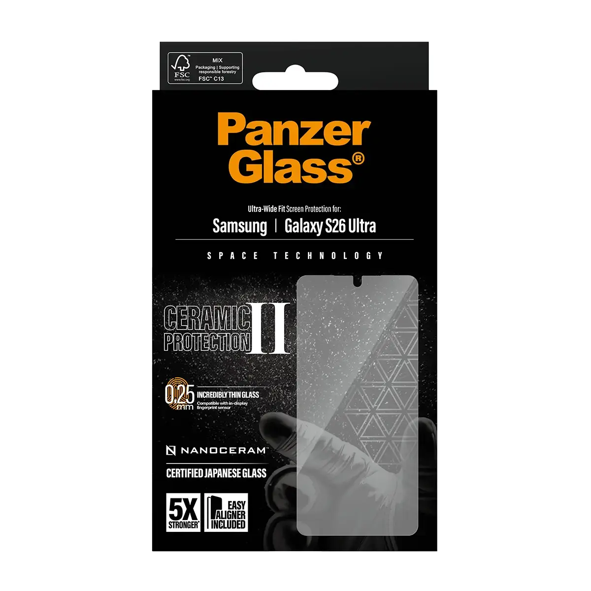 PanzerGlass Ceramic защитное стекло для Samsung Galaxy S26 Ultra Photo 3
