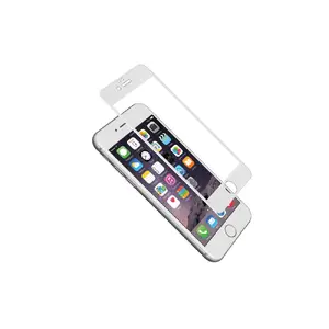 Ekrāna aizsargstikls CYGNETT AeroCurve priekš iPhone 6/6s Plus — rūdīts stikls ar metāla rāmi, caurspīdīgs/balts