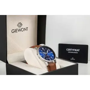 Wristwatch Giewont GW5630-A6 chronograph, sapphire crystal, brown-blue dial