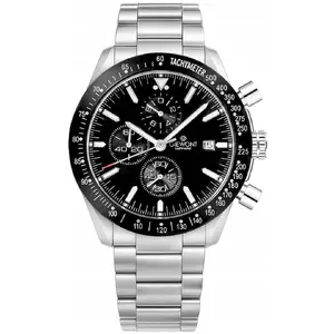 Wrist Watch Giewont GW8720-B2 chronograph, sapphire crystal, silver case, black dial