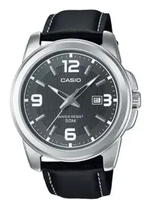 Rokaspulkstenis-rokas locītava CASIO MTP-1314L-8AV — vīriešu kvarca, nerūsējošā tērauda korpuss, melns ciparnīca, SR626SW baterija