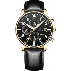 Watch Giewont GW5630-A4 men's chronograph with sapphire crystal, black and gold finish