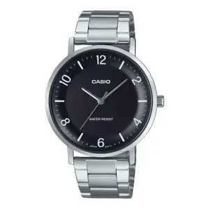 Наручные часы CASIO MTP-VT03D-1B стальной корпус и браслет, аналоговые, мужские