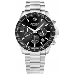 Men's Chronograph Watch Giewont GW3520-B2 — Sapphire Crystal, Silver Case, Black Dial