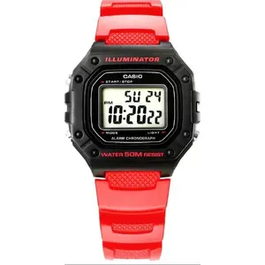 Rokaspulkstenis CASIO W-218H-4BVDF — vīriešu digitālais pulkstenis, ūdensizturīgs, modinātājs, hronometrs, apgaismojums
