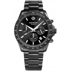 Men's Chronograph Watch Giewont GW3520-B1 with Sapphire Crystal, Black Dial