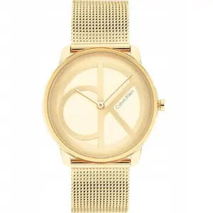 Наручные часы Calvin Klein Iconic Mesh 25200034 — женские, стальной плетёный браслет, аналоговый кварц
