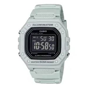 CASIO W-218H-8BV Vīriešu rokas pulkstenis zaļš sveķu korpuss CR2016 baterija