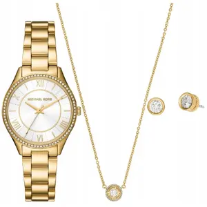 Часы наручные Michael Kors Lauryn MK4849SET — женские, с комплектом украшений, стальной корпус, кварцевый механизм
