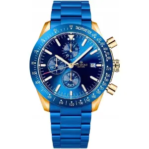 Men's Chronograph Watch Giewont GW8720-B5 – Sapphire Crystal, Blue-Copper Dial