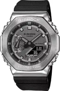 Pulkstenis CASIO G-Shock GM-2100-1AER — analogi-digitāls, triecienizturīgs, nerūsējošā tērauda rāmis, ūdensizturīgs 200 m