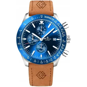 Men's Chronograph Watch Giewont GW8720-A2 with Sapphire Crystal, Brown-Blue Dial