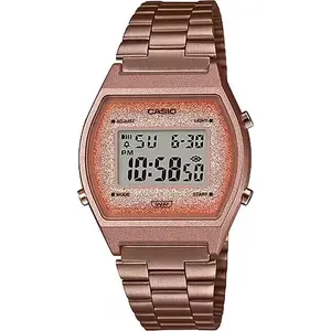 Rokaspulkstenis CASIO Vintage B640WCG-5DF — digitālais, nerūsējošā tērauda siksna, modinātājs, hronometr, kalendārs