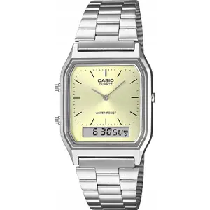 Rokaspulkstenis CASIO AQ-230A-9AMQYDF — digitāli-analogais kvarca, tērauda korpuss, sveķu siksniņa