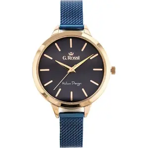 Wristwatch Gino Rossi model 10296B women's watch silver-tone case leather strap
