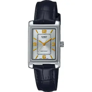 Rokaspulkstenis CASIO LTP-1234PL-7A2EF sieviešu — analogs, ādas siksniņa, tērauda korpuss