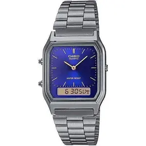 Rokaspulkstenis CASIO AQ-230GG-2ADF — digitāli-analoga kvarca, nerūsējošā tērauda korpuss un rokassprādze