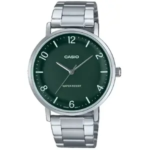 Rokaspulkstenis CASIO MTP-VT03D-3B nerūsējošā tērauda korpuss un aproce, analogs, vīriešu