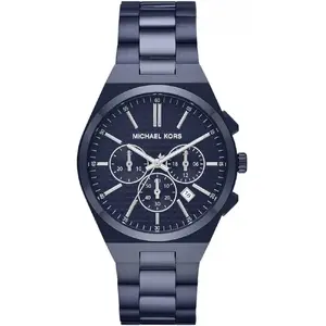 Rokas pulkstenis Michael Kors Lennox MK9147 — vīriešu kvarca hronogrāfs, tērauda korpuss, ādas siksniņa