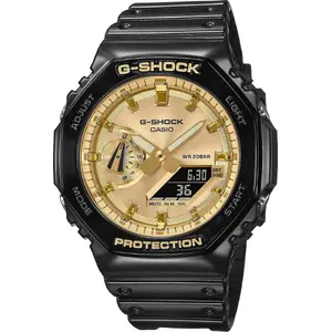 Rokas pulkstenis G-SHOCK Casio GA-2100GB-1AER — analogi-skaitlisks, ūdensizturība 200 m, melns