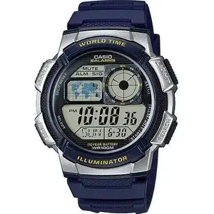 Rokas pulkstenis CASIO AE-1000 (izturība ūdenim 10 Bar) — vīriešu ciparu pulkstenis, modelis AE-1000-2A