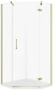 Shower Enclosure CERSANIT SET C540 pentagonal cabin right 80x80x195 cm with Tako Slim tray