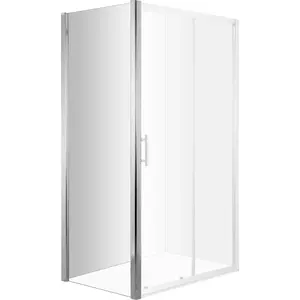 Shower Walk-In Glass CERSANIT LARGA WALK-IN 90 with Chrome Profile